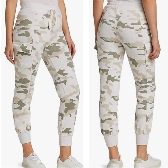 SUNDRY Camo Jogger Sweatpants Cargo Pockets Cream Green Size M - Picture 12 of 12